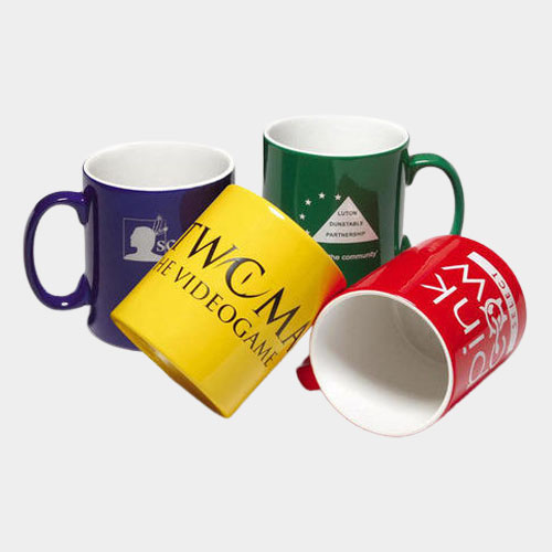 Colorful branded mugs